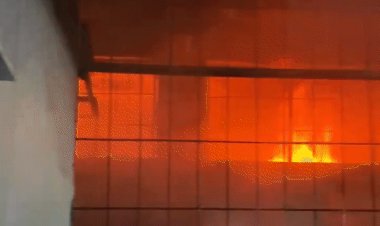 भोपाल के खानूगांव में 3 मंजिला बिल्डिंग में आग:सिलाई सेंटर में भड़की, थर्ड फ्लोर तक पहुंची; 50 लोगों का रेस्क्यू